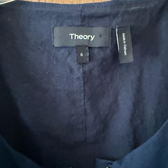 THEORY Navy Bonza Spring Poplin Zip Front Casual Dress - Picture 6 of 7